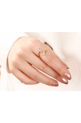 انگشتر نقره طلائی زنانه زیرکن ATS ALYANS - کد 297090518
