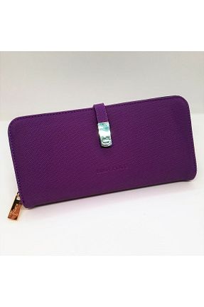 کیف پول بنفش زنانه ابعاد بزرگ HMXPOLO - کد 297937191