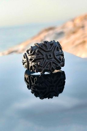 انگشتر جواهر مشکی مردانه روکش نقره TREND COLLECTİON - کد 290827654