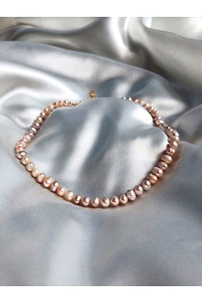 گردنبند مروارید صورتی مروارید آب شیرین ASIYEGULBOUTIQUE - کد 285981195