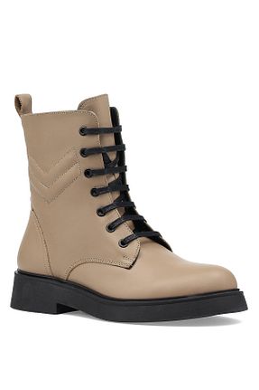 بوت / نیم بوت بژ زنانه چرم خالص Nine West - کد 144248939