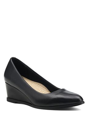 کفش پاشنه بلند پر مشکی زنانه چرم مصنوعی Nine West - کد 158674664