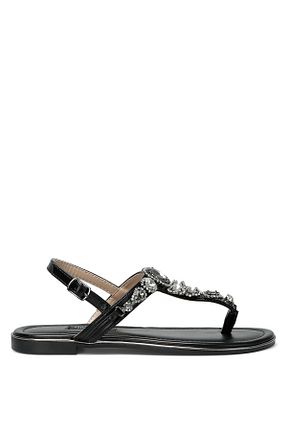صندل مشکی زنانه پاشنه تخت Nine West - کد 246423213