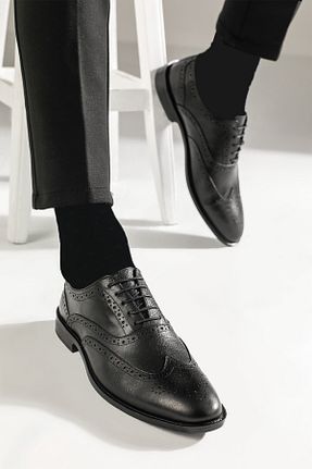 کفش کلاسیک مشکی مردانه چرم خالص İnci - کد 240139233