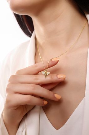 گردنبند نقره طلائی زنانه 925 عیار Lia Berto - کد 299455302