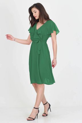 لباس سبز زنانه بافتنی شیفون کد 299481561