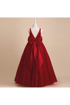 لباس فارغ التحصیلی قرمز بچه گانه ساتن بدون آستین یقه هفت کد 291082849