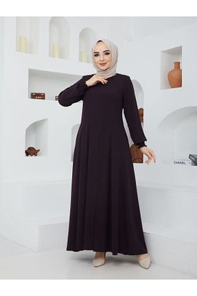 مانتو بلند حجاب بنفش زنانه KMKkombin - کد 301079485