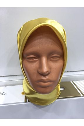 روسری زرد ساتن MİSS İPEK - کد 72661648