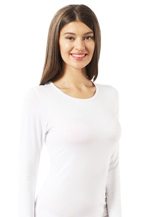بلوز سفید زنانه ساده ÖZKAN underwear - کد 984915