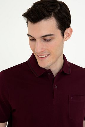 تیشرت زرشکی مردانه رگولار Pierre Cardin - کد 273701237