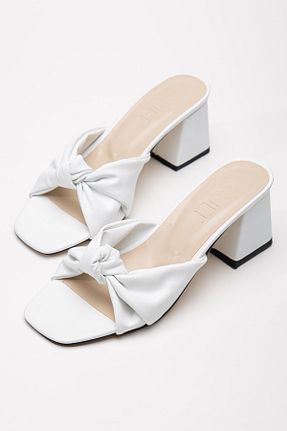 دمپائی سفید زنانه چرم مصنوعی SOFT FASHION - کد 299670988