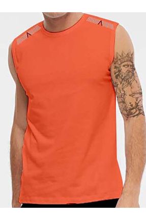 تی شرت نارنجی مردانه پلی استر رگولار یقه گرد کد 299704485