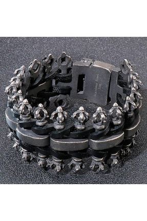 دستبند استیل متالیک مردانه استیل ضد زنگ کد 300201403