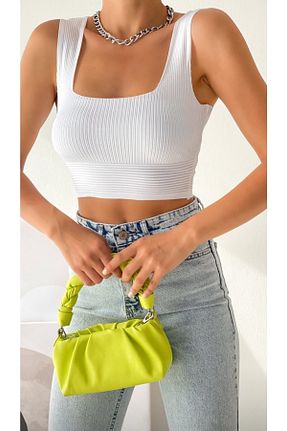 بلوز سفید زنانه ساده Moda Nazende - کد 299402335