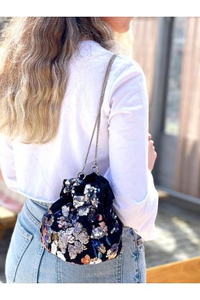 کیف مجلسی آبی زنانه پارچه ای yumabag - کد 299418691