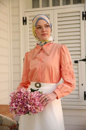 پیراهن حجاب صورتی زنانه اورسایز ESRA KEKÜLLÜOĞLU - کد 299468645