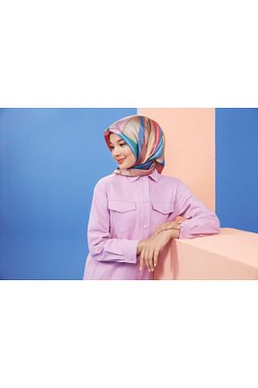 روسری خاکی İpek Tivil Armine - کد 88618878