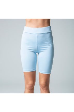ساق شلواری آبی زنانه بافتنی پلی استر اسلیم فیت فاق بلند کد 302032411