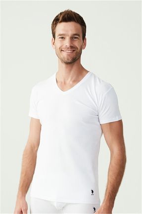 تی شرت سفید مردانه یقه هفت پنبه (نخی) 2