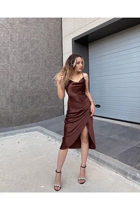 لباس قهوه ای زنانه بافتنی ozzıy34 - کد 302617274