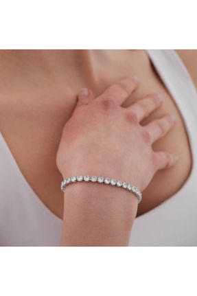 دستبند جواهر سفید زنانه کد 129708936