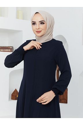مانتو بلند حجاب سرمه ای زنانه KMKkombin - کد 301075219