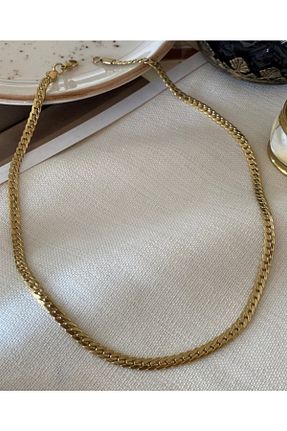 گردنبند استیل ( فولاد ) طلائی زنانه استیل (فولاد) KALİTELİ ÇİÇEK - کد 301352140