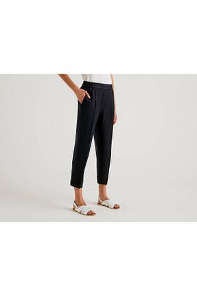 شلوار مشکی زنانه کتان United Colors of Benetton - کد 37427328