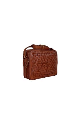 کیف دوشی قهوه ای زنانه چرم خالص Gön - کد 302176182