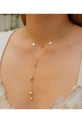 گردنبند جواهر طلائی زنانه برنجی Ryden - کد 302035159