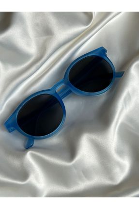 عینک آفتابی آبی زنانه 49 UV400 مات بیضی کد 302752939