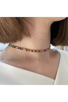 گردنبند جواهر طلائی زنانه برنجی MODAMUGO - کد 300984342