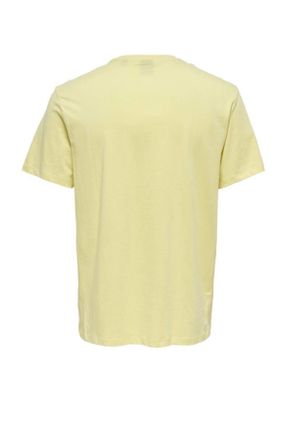 تی شرت زرد مردانه اسلیم فیت تکی کد 301845275