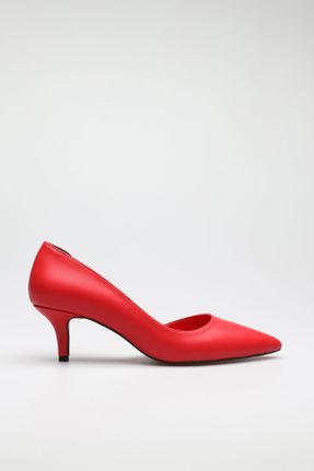 کفش پاشنه بلند کلاسیک قرمز زنانه چرم مصنوعی پاشنه نازک پاشنه متوسط ( 5 - 9 cm ) کد 39596797