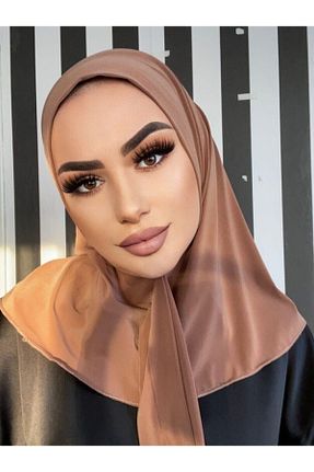 شال قهوه ای زنانه پنبه پلی استر erasra class - کد 303488405