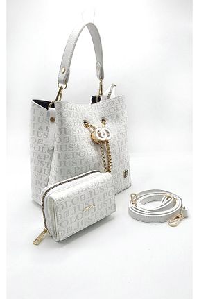 کیف دوشی سفید زنانه چرم مصنوعی Just Polo - کد 303596969
