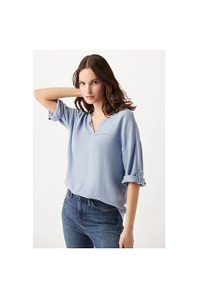 بلوز آبی زنانه ساده Mavi - کد 303025052