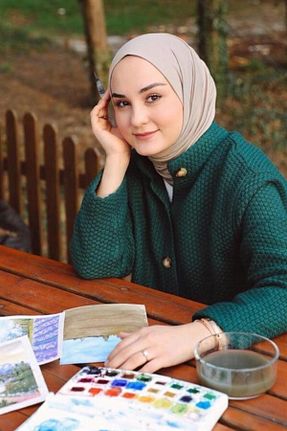 شال قهوه ای زنانه پنبه ای Nilbutik - کد 302871301