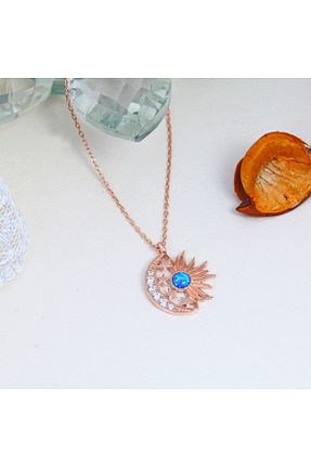 گردنبند نقره آبی زنانه 925 عیار LOTUS JW - کد 218274739