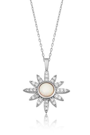 گردنبند نقره سفید زنانه 925 عیار LOTUS JW - کد 217545374