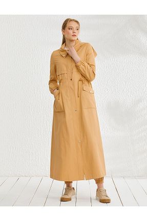 مانتو بلند حجاب بژ زنانه Kayra - کد 303530839