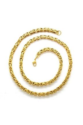 گردنبند استیل ( فولاد ) طلائی مردانه استیل ضد زنگ AKSESUARIM - کد 303576035