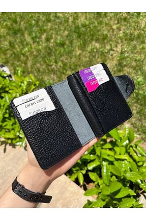 کیف پول مشکی زنانه چرم خالص Derkon - کد 303809225