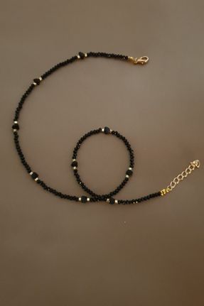 گردنبند جواهر مشکی زنانه کد 303078426