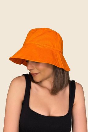 کلاه نارنجی زنانه پنبه (نخی) کد 304217089