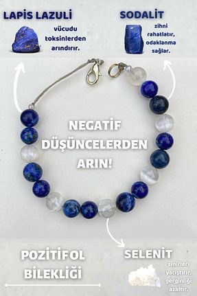 دستبند جواهر آبی زنانه سنگ طبیعی Chi Zen - کد 304346268