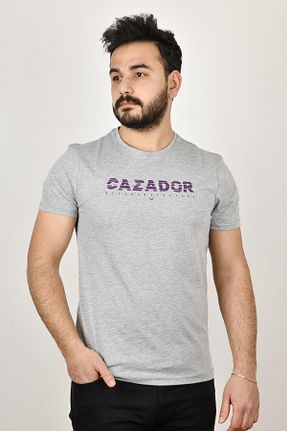 تیشرت طوسی مردانه اسلیم فیت Cazador - کد 305225266
