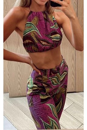 ست بالاتنه و پائین تنه صورتی زنانه بافتنی Miss Beyoğlu - کد 304291196