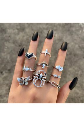 انگشتر جواهر متالیک زنانه فلزی کد 305011190